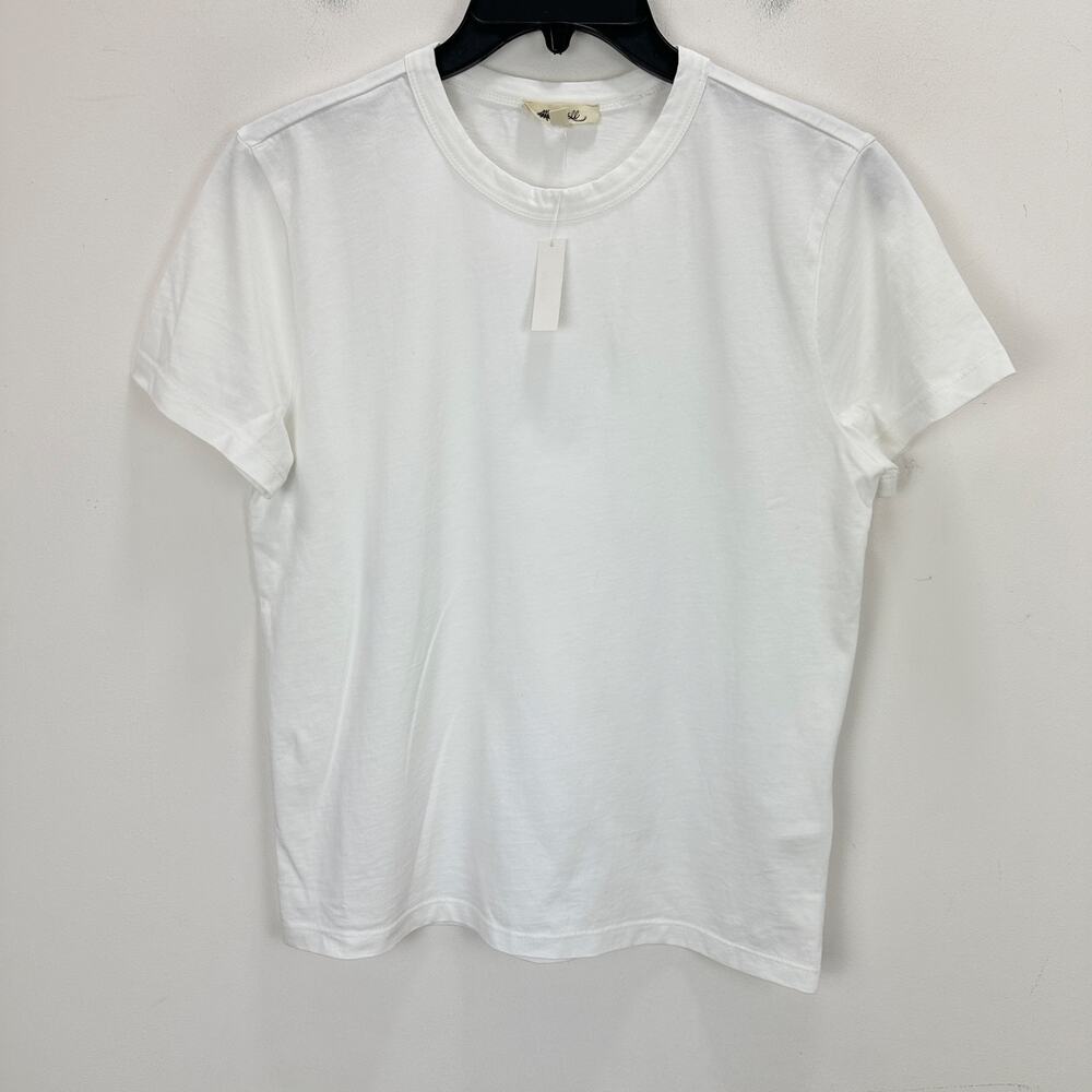Madewell Cotton Perfect Crewneck Tee Shirt Eyelet White Basics Womens XS NWT - Picture 6 of 12